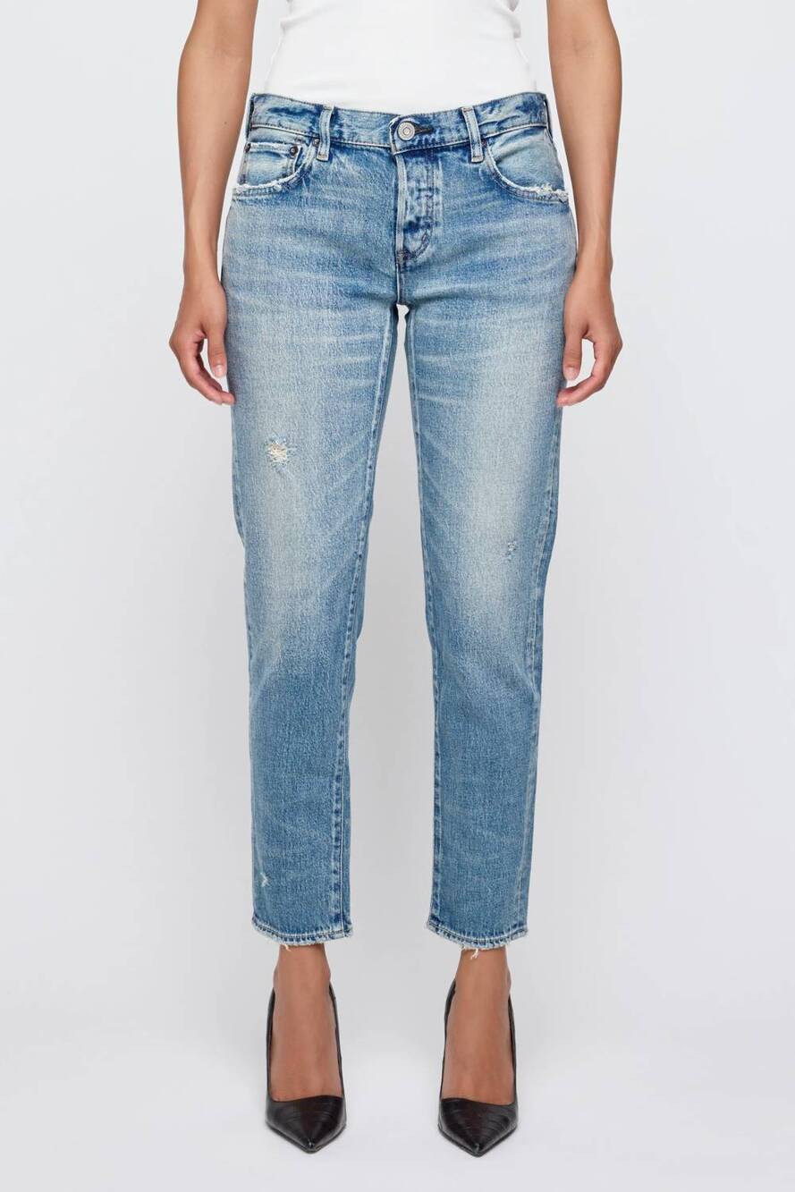 NEW MOUSSY tapered hackney jeans in light blue